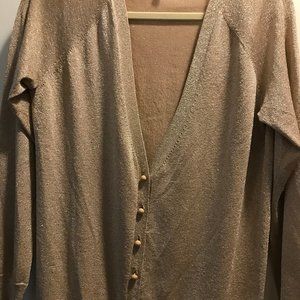 Lurex Open Front Cardigan